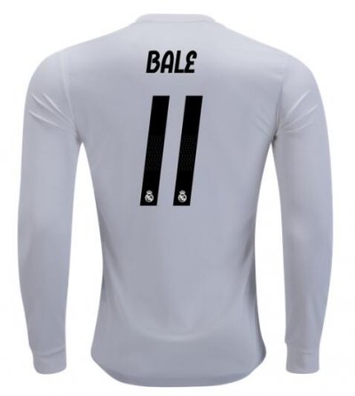 Gareth Bale Real Madrid 2018/19 Home Long Sleeve Shirt Soccer Jersey