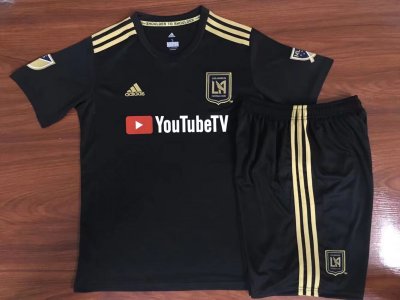 Los Angeles FC 2018/19 Away Kids Soccer Jersey Kit Children Shirt + Shorts