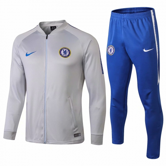 Chelsea 2018/19 Grey Training Suit (Jacket+Trouser) - Click Image to Close
