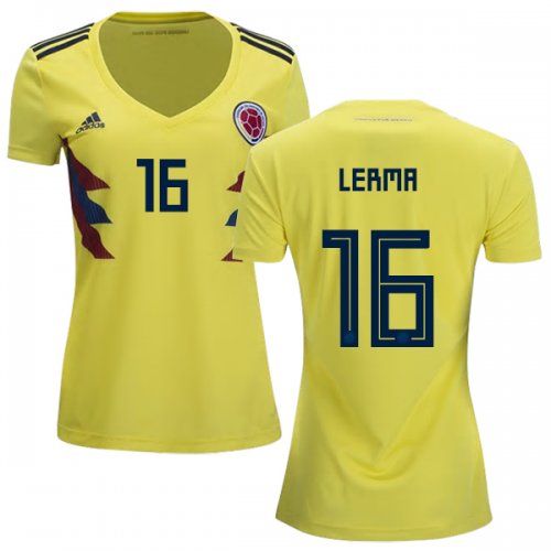 Colombia 2018 World Cup JEFFERSON LERMA 16 Women's Home Shirt Soccer Jersey