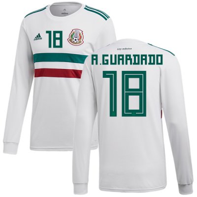 Mexico 2018 World Cup Away ANDRES GUARDADO 18 Long Sleeve Shirt Soccer Jersey