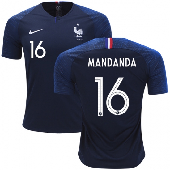 France 2018 World Cup STEVE MANDANDA 16 Home Shirt Soccer Jersey - Click Image to Close