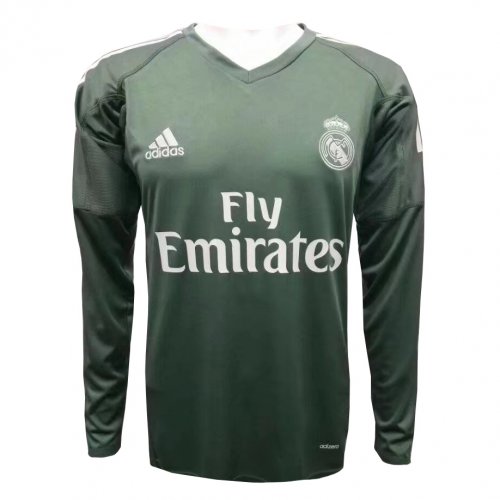 Real Madrid 2017/18 Goalkeeper Green Long Sleeved Shirt Soccer Jersey