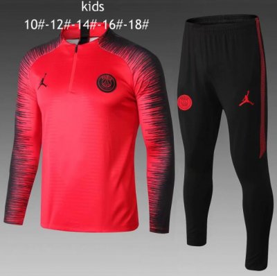 Kids PSG x Jordan 2018/19 Red Stripe Training Suit