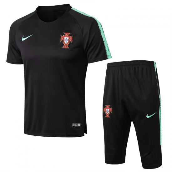 Portugal FIFA World Cup 2018 Black Short Training Suit - Click Image to Close