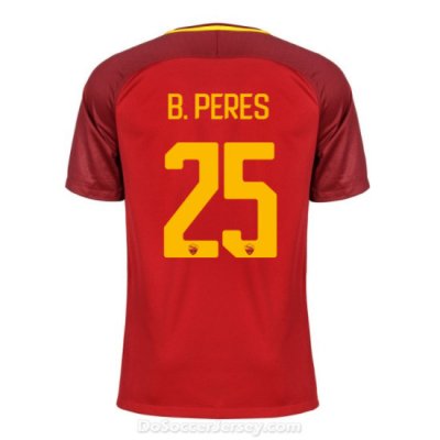 AS ROMA 2017/18 Home B. PERES #25 Shirt Soccer Jersey