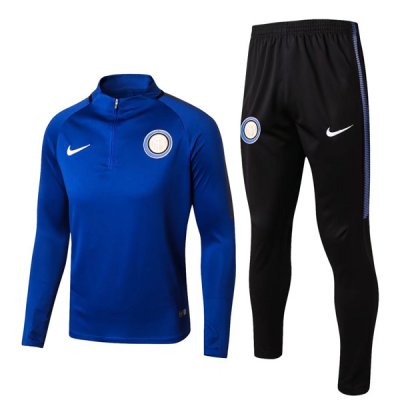 Manchester City 2017/18 Blue Training Suits(High Neck Zipper Shirt+Trouser)