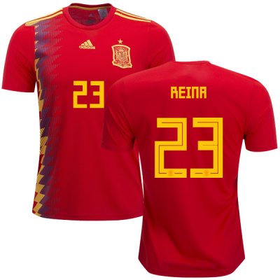 Spain 2018 World Cup PEPE REINA 23 Home Shirt Soccer Jersey