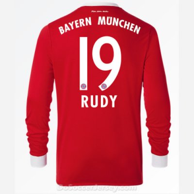 Bayern Munich 2017/18 Home Rudy #19 Long Sleeved Soccer Shirt