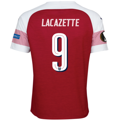 Arsenal 2018/19 Alexandre Lacazette 9 UEFA Europa Home Shirt Soccer Jersey