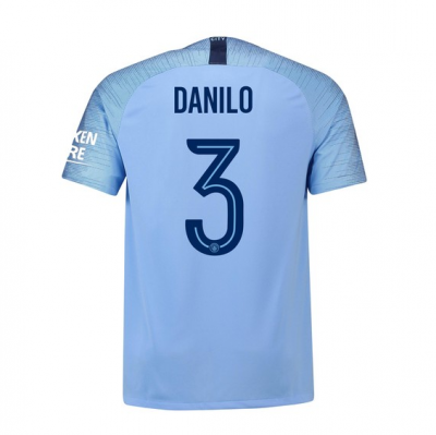 Manchester City 2018/19 Danilo 3 UCL Home Shirt Soccer Jersey