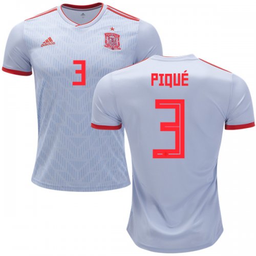 Spain 2018 World Cup GERARD PIQUE 3 Away Shirt Soccer Jersey