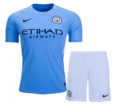 Manchester City 2017/18 Home Blue Shirt Soccer Jersey Uniform