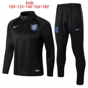 Kids England FIFA World Cup 2018 Training Suit Zipper Black