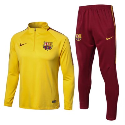Barcelona 2017/18 Yellow Training Suits(Zipper Shirt+Trouser)
