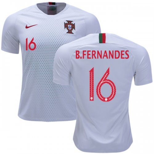 Portugal 2018 World Cup BRUNO FERNANDES 16 Away Shirt Soccer Jersey