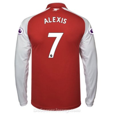 Arsenal 2017/18 Home ALEXIS #7 Long Sleeved Shirt Soccer Jersey