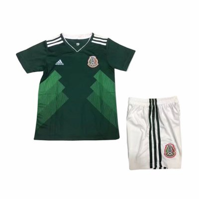 Mexico 2018 FIFA World Cup Home Kids Soccer Kit Children Shirt And Shorts