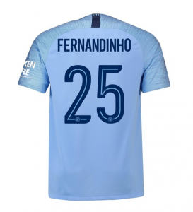 Manchester City 2018/19 Fernandinho 25 UCL Home Shirt Soccer Jersey