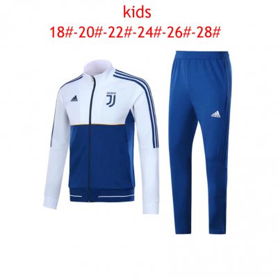 Kids Juventus Jacket + Pants Suit White and Blue 2017/18