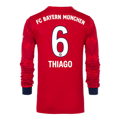 Bayern Munich 2018/19 Home 6 Thiago Long Sleeve Shirt Soccer Jersey