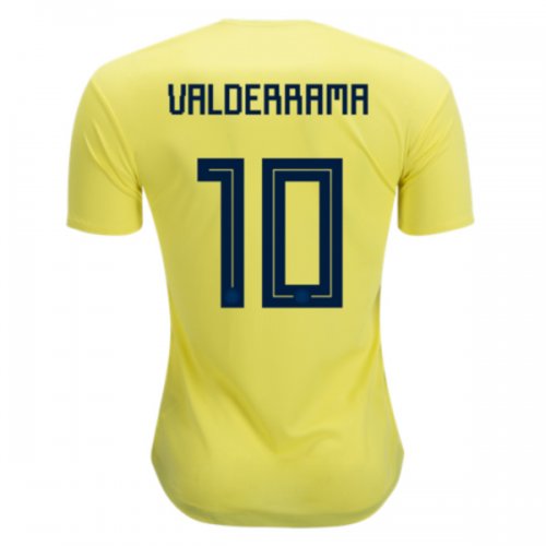 Colombia 2018 World Cup Home Carlos Valderrama #10 Shirt Soccer Jersey