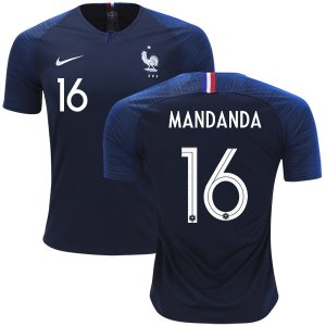 France 2018 World Cup STEVE MANDANDA 16 Home Shirt Soccer Jersey