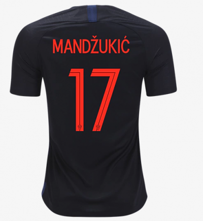 Croatia 2018 World Cup Away Mario Mandzukic Shirt Soccer Jersey