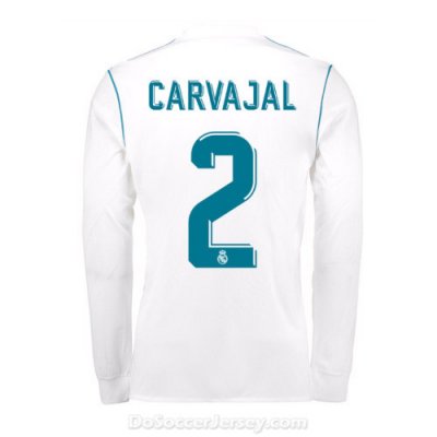 Real Madrid 2017/18 Home Carvajal #2 Long Sleeved Shirt Soccer Jersey