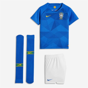 Brazil FIFA World Cup 2018 Away Kids Soccer Whole Kit (Shirt+Shorts+Socks)
