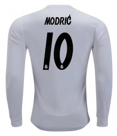 Luka Modric Real Madrid 2018/19 Home Long Sleeve Shirt Soccer Jersey