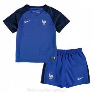 France 2016/17 Home Kids Soccer Kit Children Shirt And Shorts