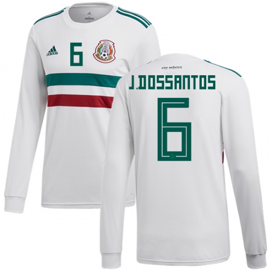 Mexico 2018 World Cup Away JONATHAN DOS SANTOS 6 Long Sleeve Shirt Soccer Jersey - Click Image to Close