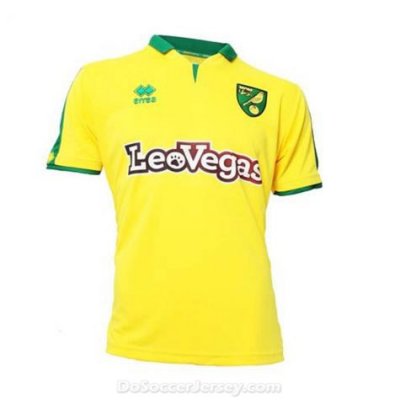 Norwich City Errea 2017/18 Home Shirt Soccer Jersey