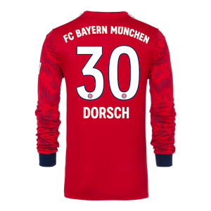Bayern Munich 2018/19 Home 30 Dorsch Long Sleeve Shirt Soccer Jersey
