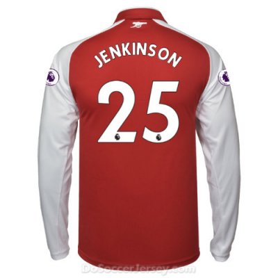 Arsenal 2017/18 Home JENKINSON #25 Long Sleeved Shirt Soccer Jersey