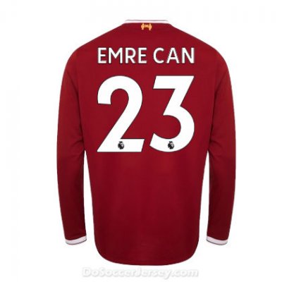 Liverpool 2017/18 Home Emre Can #23 Long Sleeved Shirt Soccer Jersey