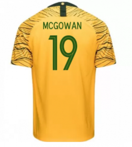 Australia 2018 FIFA World Cup Home Ryan McGowan Shirt Soccer Jersey