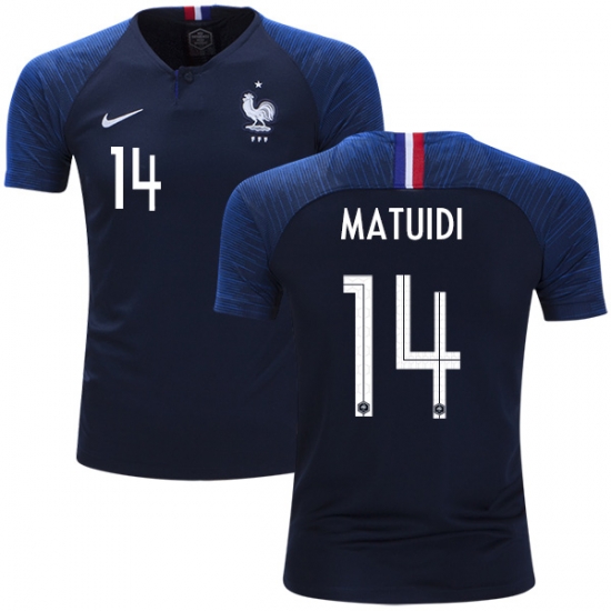 France 2018 World Cup BLAISE MATUIDI 14 Home Shirt Soccer Jersey - Click Image to Close