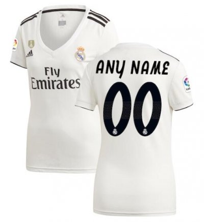 Real Madrid 2018/19 Home Women's Custom Shirt Soccer Jersey
