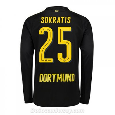 Borussia Dortmund 2017/18 Away Sokratis #25 Long Sleeve Soccer Shirt