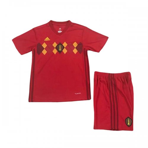 Belgium 2018 World Cup Home Kids Soccer Kit Children Shirt And Shorts