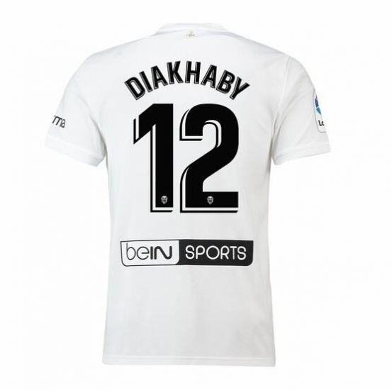 Valencia 2018/19 DIAKHABY 12 Home Shirt Soccer Jersey - Click Image to Close