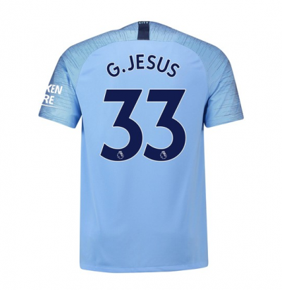 Manchester City 2018/19 G.Jesus 33 Home Shirt Soccer Jersey