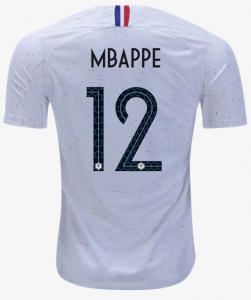 France 2018 World Cup Away Kylian Mbappé Shirt Soccer Jersey