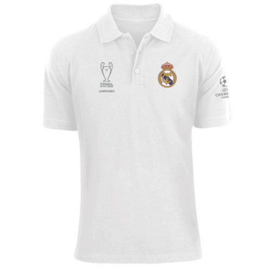 Real Madrid 2018 White Polo Jersey Shirt 13 Champions - Click Image to Close