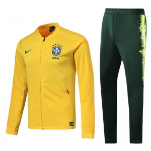Brazil 2018/19 Yellow Stripe Training Suit (Jacket+Trouser)