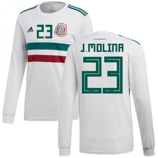 Mexico 2018 World Cup Away JESUS MOLINA 23 Long Sleeve Shirt Soccer Jersey - Click Image to Close