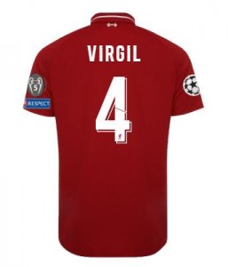 Liverpool 2018/19 Home VIRGIL Shirt UCL Soccer Jersey