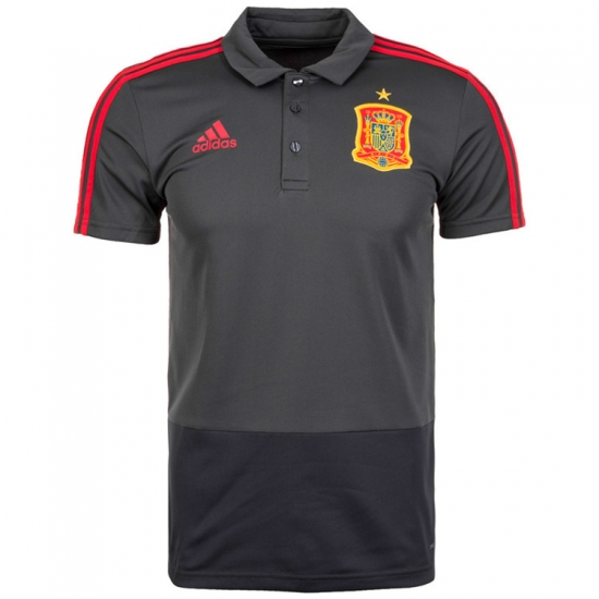 Spain 2018 World Cup Grey Polo Shirt - Click Image to Close
